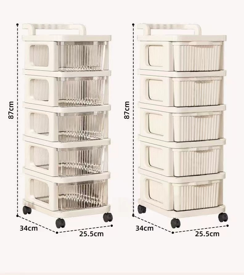 Rolling Storage Trolley Cart with Pegboard Sides photo 5