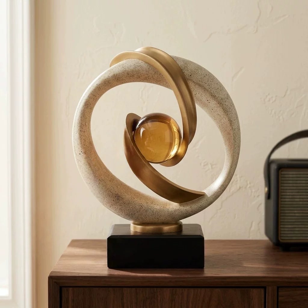 Mid-Century Resin Ornament with Glass Globe — Home & Furniture on G+ Market
