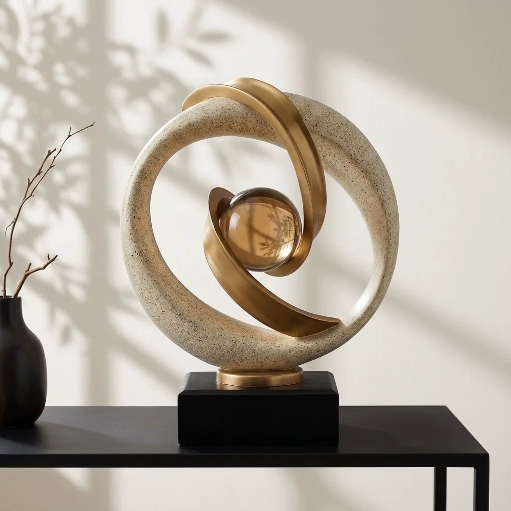 Mid-Century Resin Ornament with Glass Globe photo 5