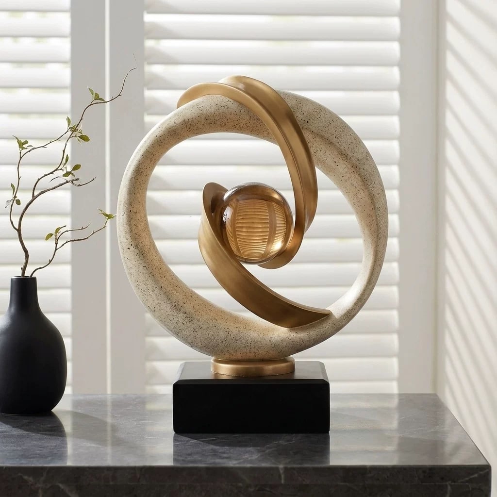 Mid-Century Resin Ornament with Glass Globe photo 4
