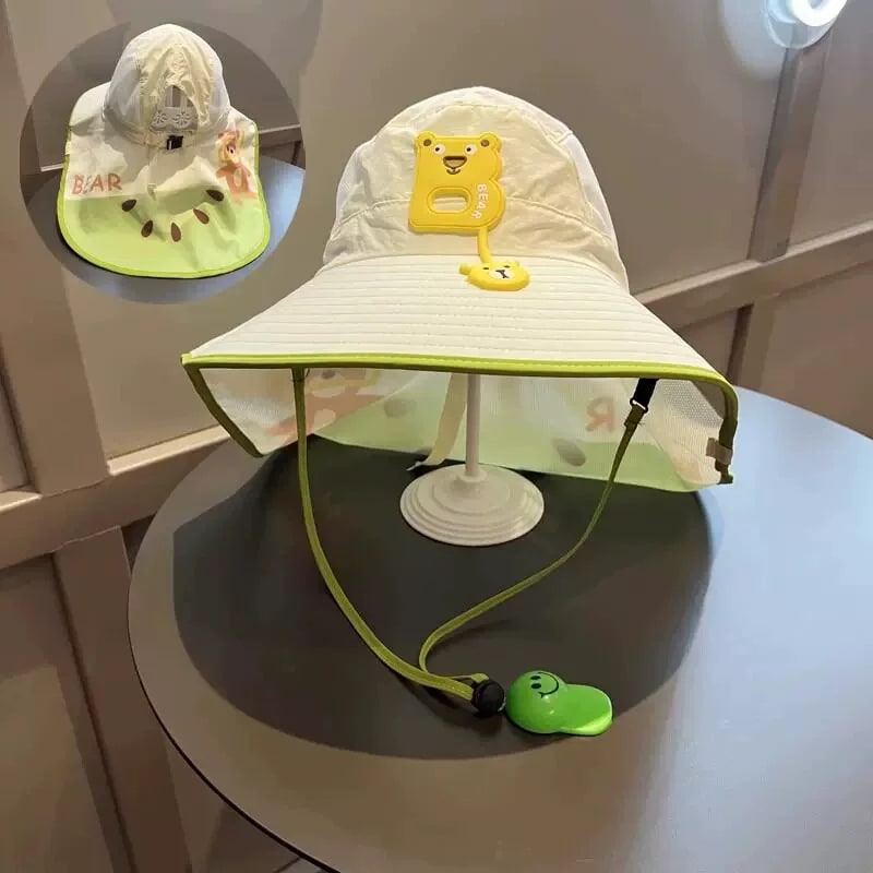 Kids' Wide-Brim Sun Hat with Neck Cape photo 3