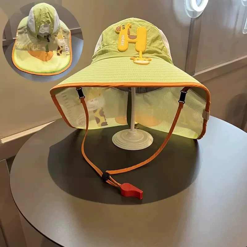 Kids' Wide-Brim Sun Hat with Neck Cape photo 2