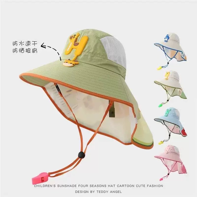 Kids' Wide-Brim Sun Hat with Neck Cape photo 6
