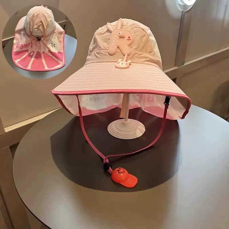 Kids' Wide-Brim Sun Hat with Neck Cape photo 5