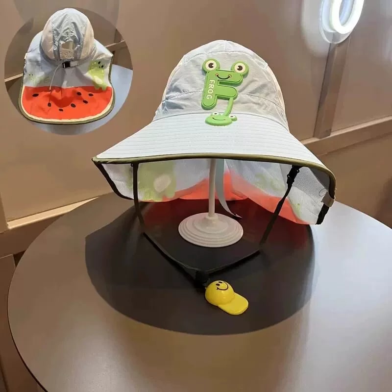 Kids' Wide-Brim Sun Hat with Neck Cape photo 4