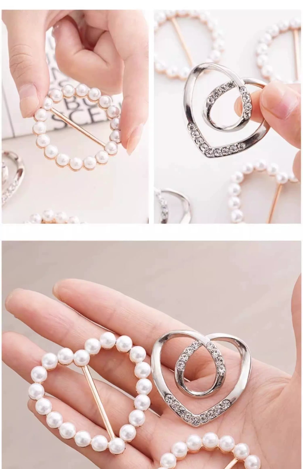 Pearl Shirt-Knot Clips and Scarf Buckle Set photo 2