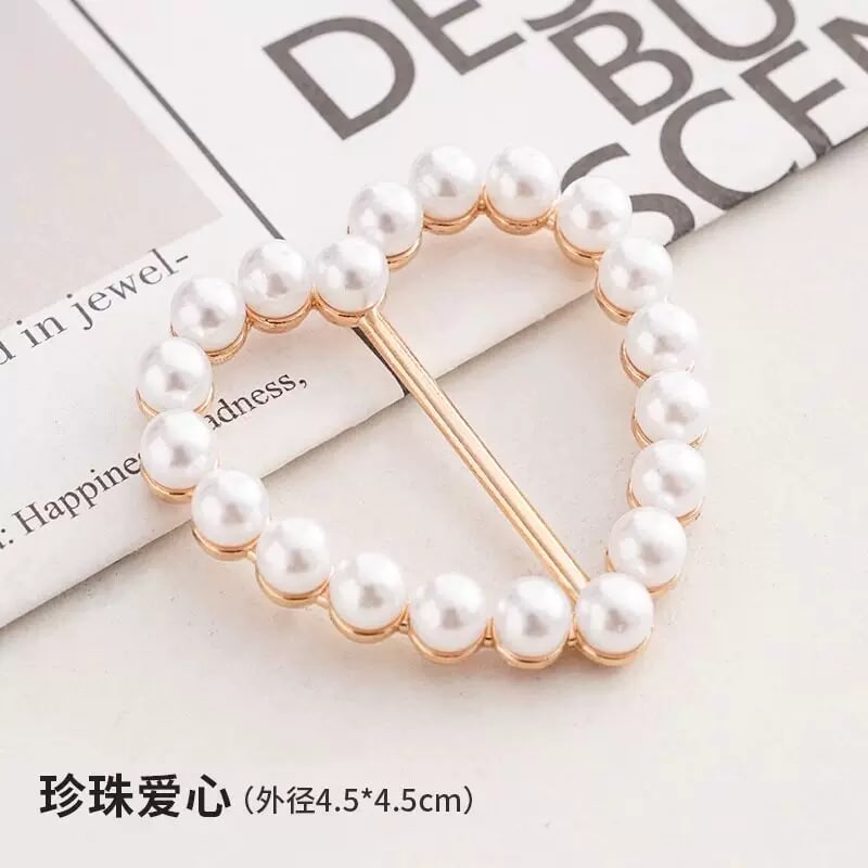 Pearl Shirt-Knot Clips and Scarf Buckle Set photo 2