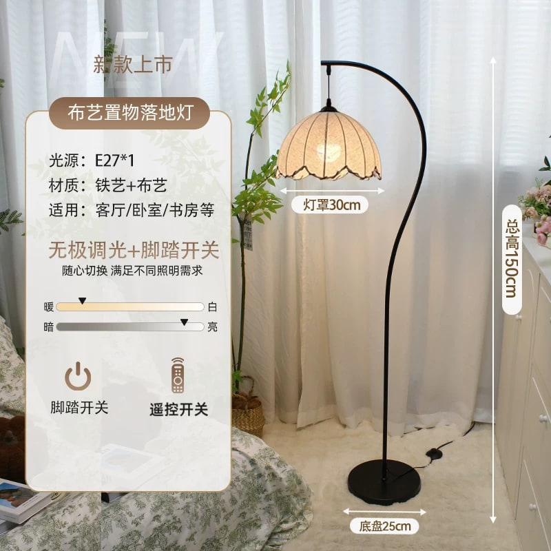 Arc Floor Lamp with Built-In Side Table and Storage Tiers photo 4
