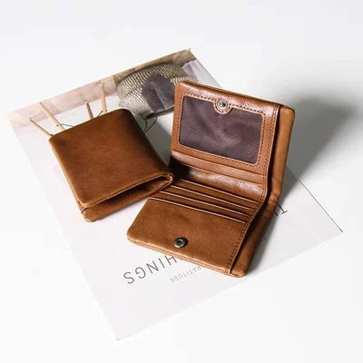 Compact Leather Trifold Wallet photo 3