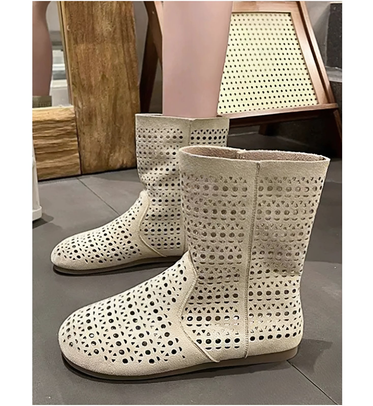 Hollow Out Leather Ankle Boots for Women - Summer 2026 Style photo 2