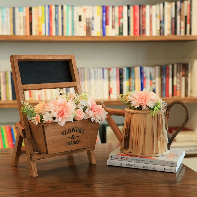 Wooden Blackboard Planter with Chalk photo 6