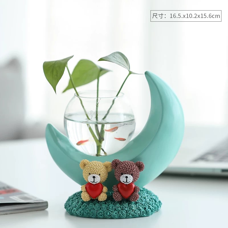 Crescent Moon Glass Propagation Vase photo 4