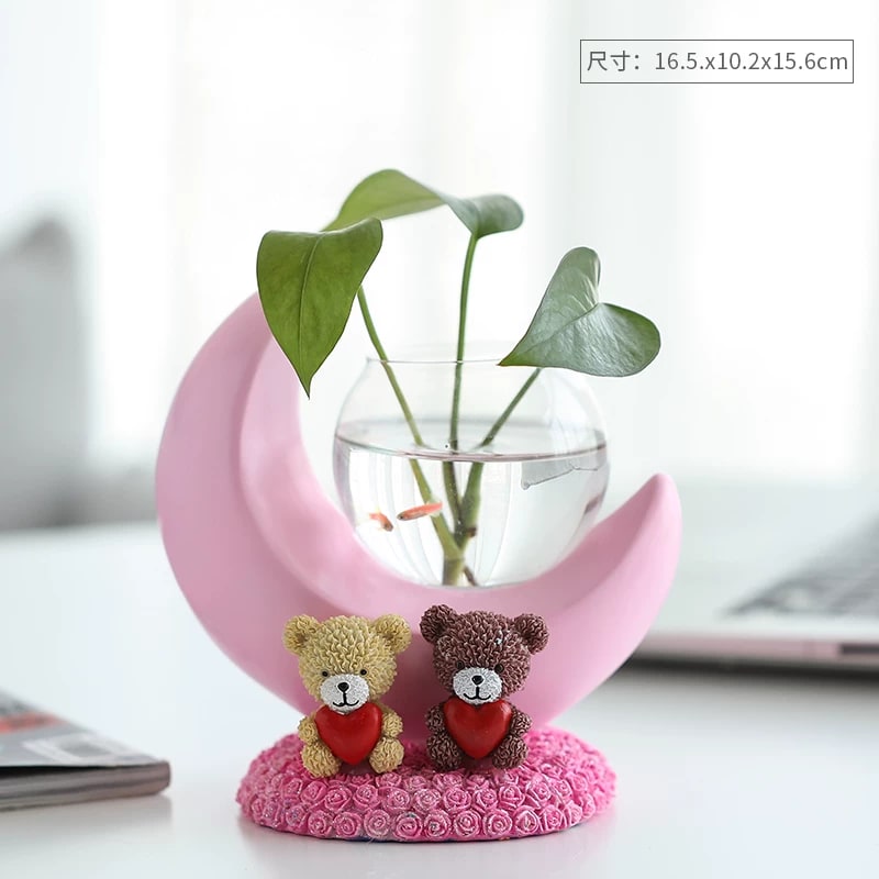Crescent Moon Glass Propagation Vase photo 2