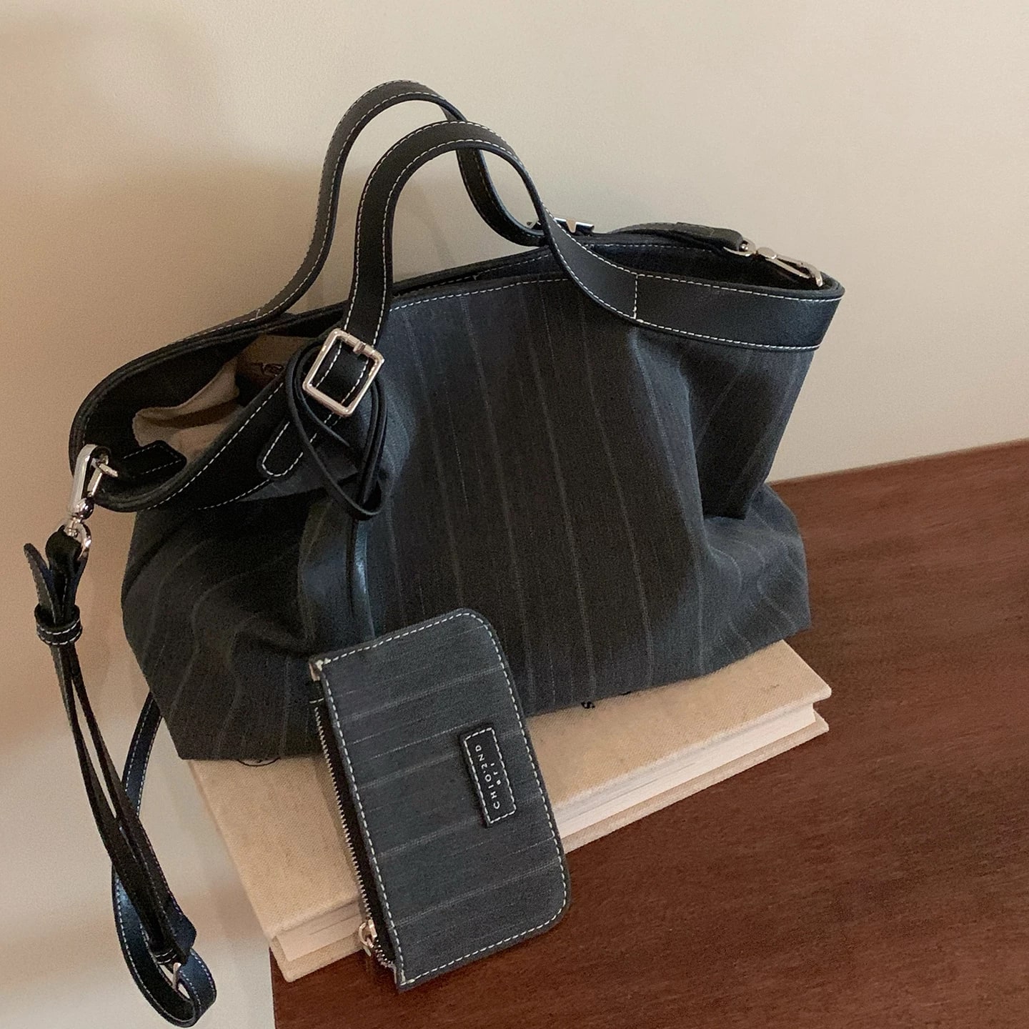 Structured Canvas and Leather-Trim Tote photo 6