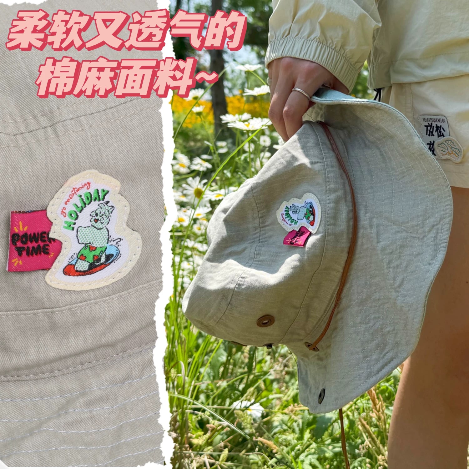 Cotton-Linen Wide-Brim Bucket Hat photo 2