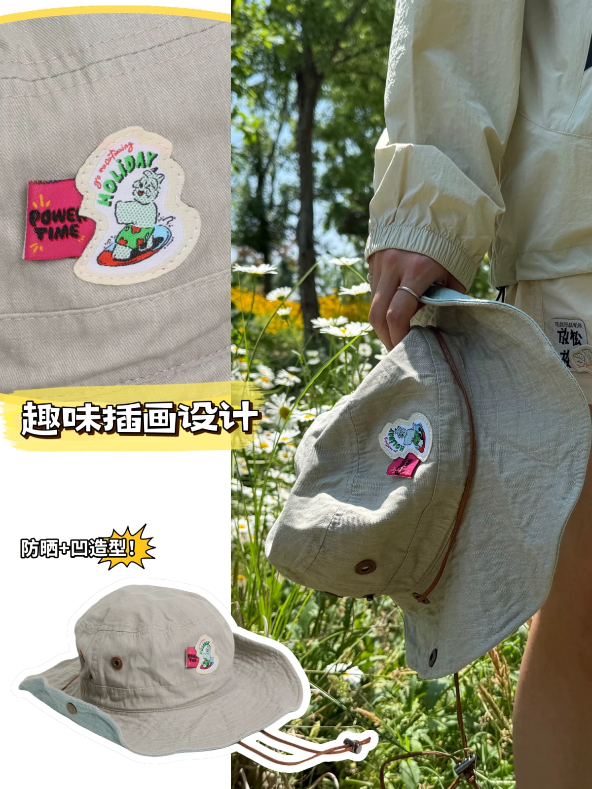 Cotton-Linen Wide-Brim Bucket Hat photo 6