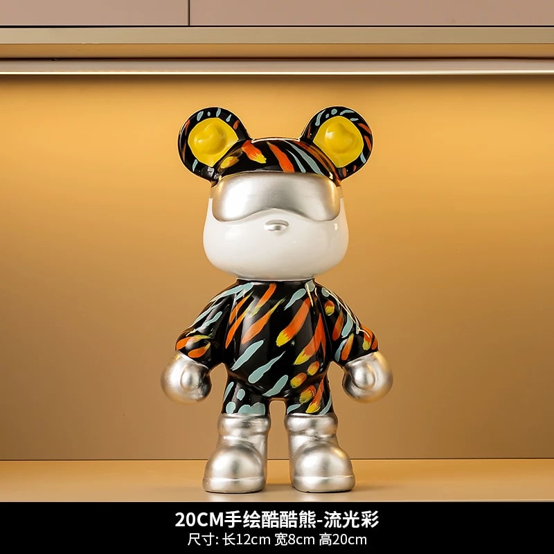 Ceramic Cool Bear Figurine Coin Bank photo 2