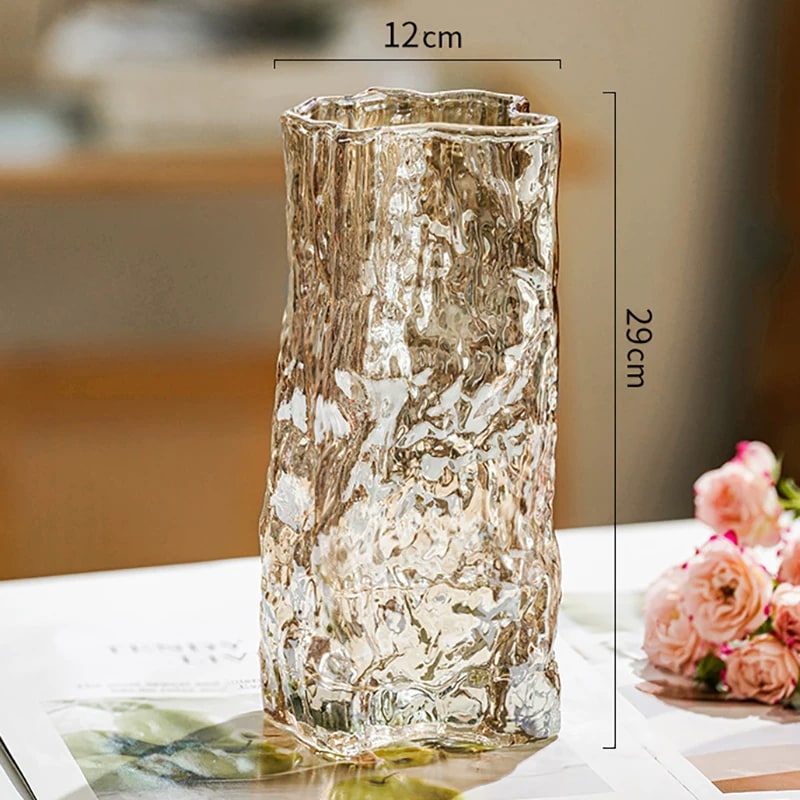 Glacier-Texture Glass Vase, Short to Extra Large photo 5