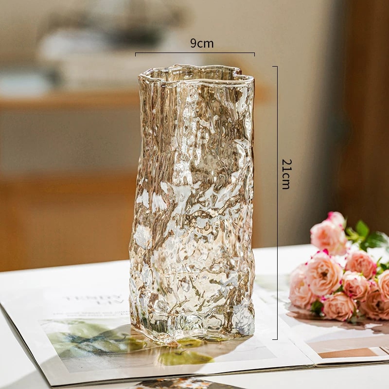 Glacier-Texture Glass Vase, Short to Extra Large photo 4