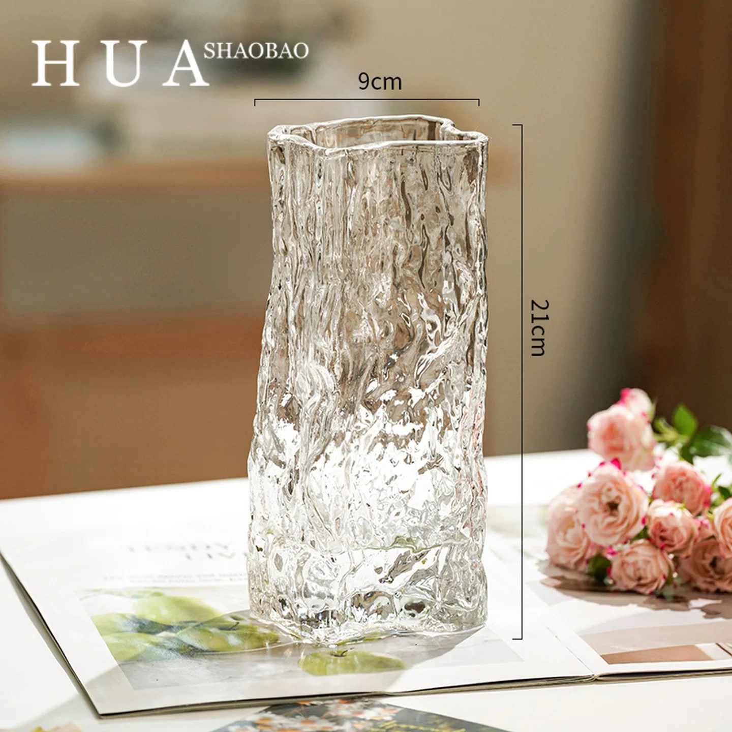 Glacier-Texture Glass Vase, Short to Extra Large photo 2