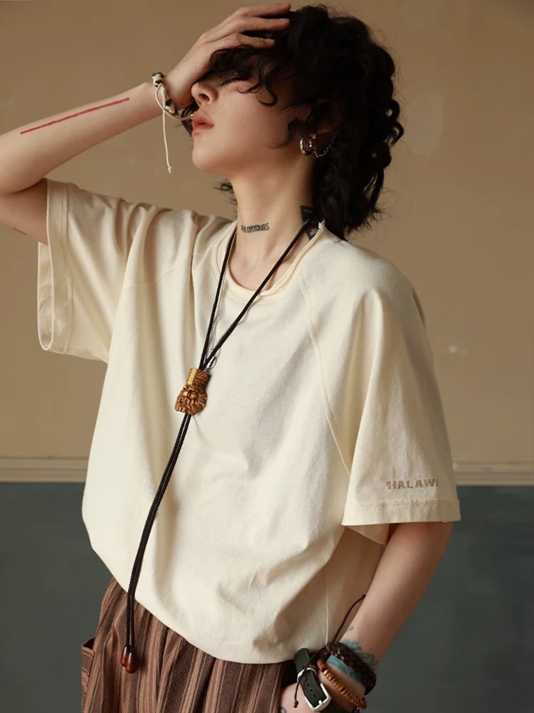 Women's Retro Raglan Sleeve T-Shirt - Pure Cotton — Fashion on G+ Market