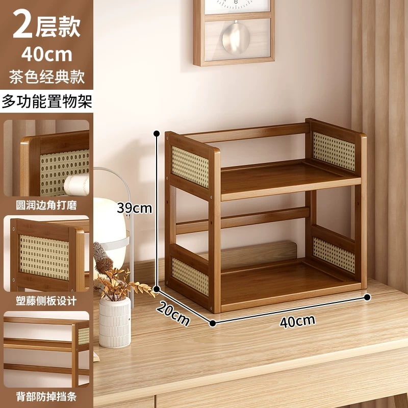 Bamboo Desktop Shelf Rack