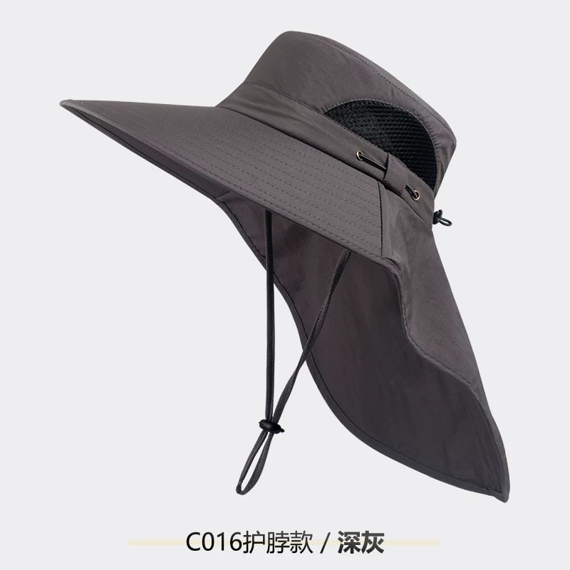 Wide-Brim Outdoor Fishing Sun Hat with Neck Flap photo 6