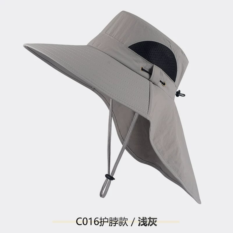 Wide-Brim Outdoor Fishing Sun Hat with Neck Flap photo 5