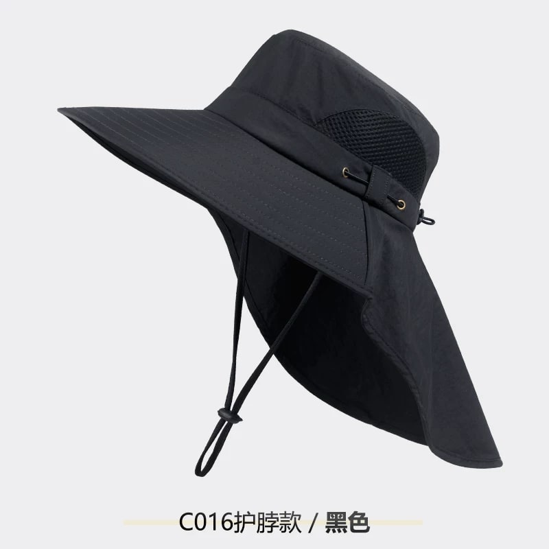 Wide-Brim Outdoor Fishing Sun Hat with Neck Flap photo 4