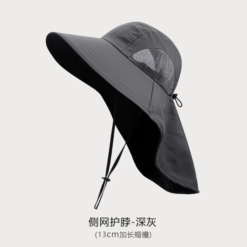 Wide-Brim Outdoor Fishing Sun Hat with Neck Flap photo 2