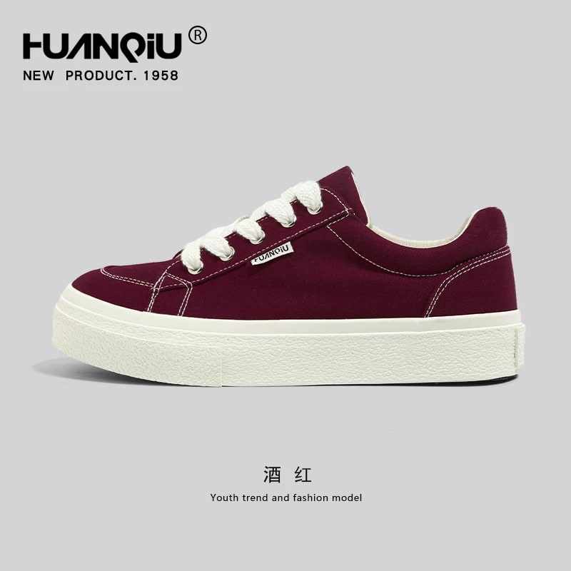 HuanQiu Thick-Sole Low-Top Canvas Trainers photo 3