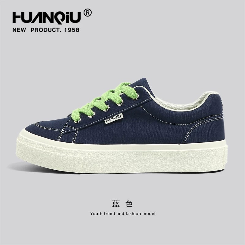 HuanQiu Thick-Sole Low-Top Canvas Trainers photo 5