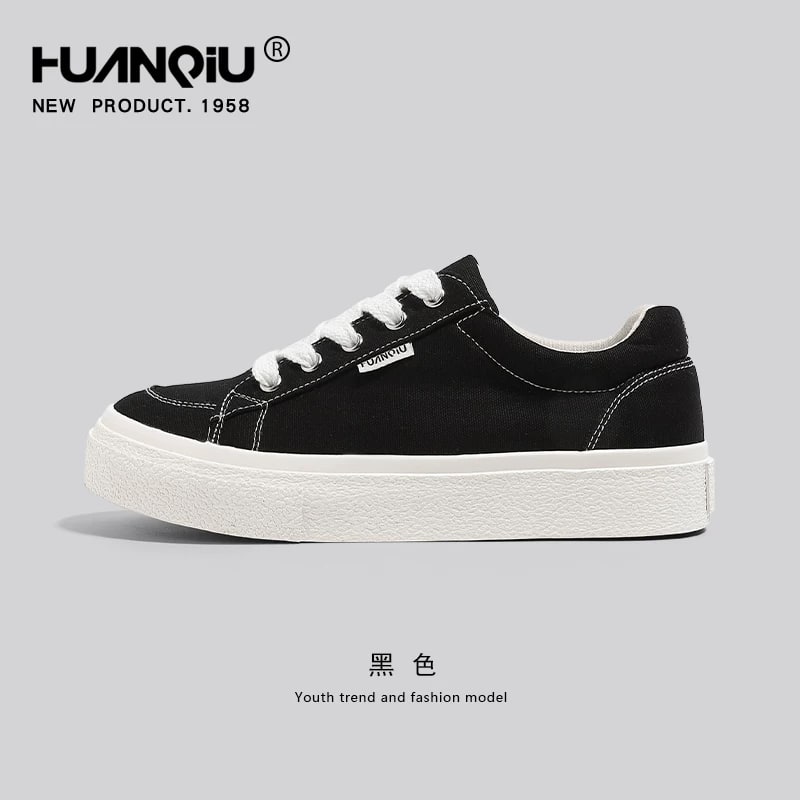 HuanQiu Thick-Sole Low-Top Canvas Trainers — Fashion on G+ Market