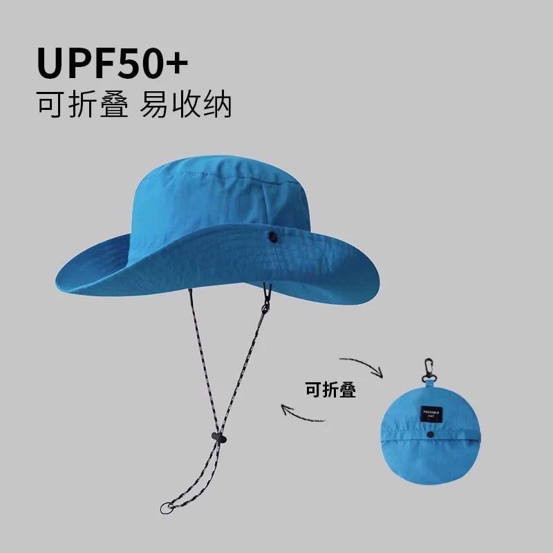 Packable Quick-Dry Wide-Brim Bucket Hat with Chin Cord photo 6