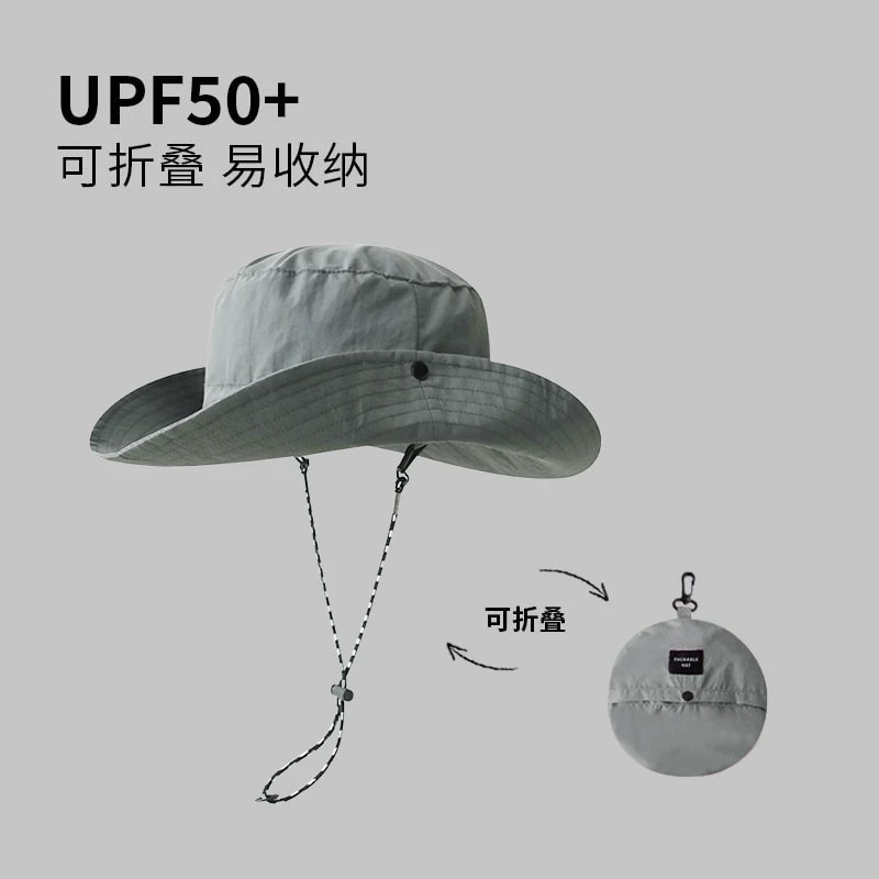Packable Quick-Dry Wide-Brim Bucket Hat with Chin Cord — Fashion on G+ Market
