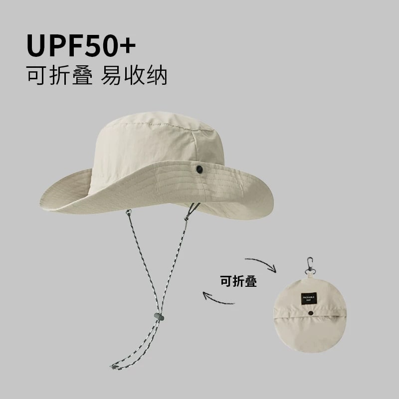 Packable Quick-Dry Wide-Brim Bucket Hat with Chin Cord photo 4