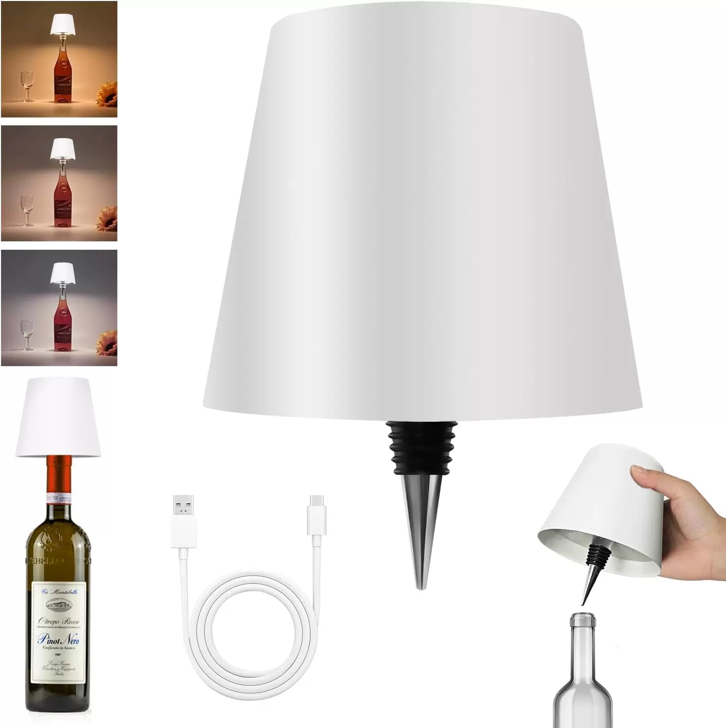 Rechargeable Bottle-Stopper LED Table Lamp photo 4