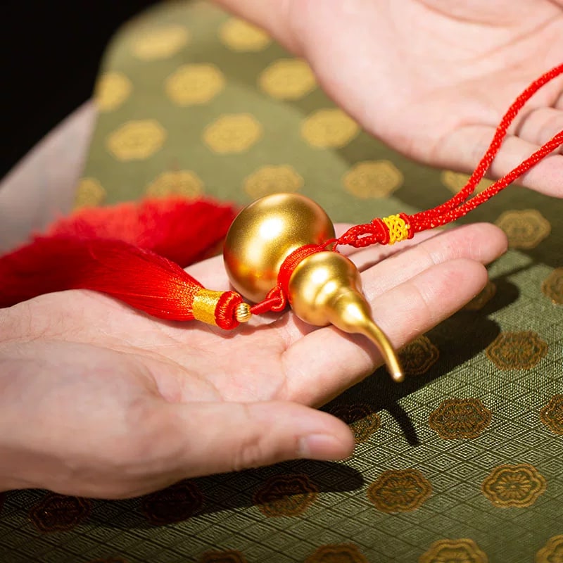 Zhu Bingren Copper Fortune Gourd Hanging Ornament photo 4