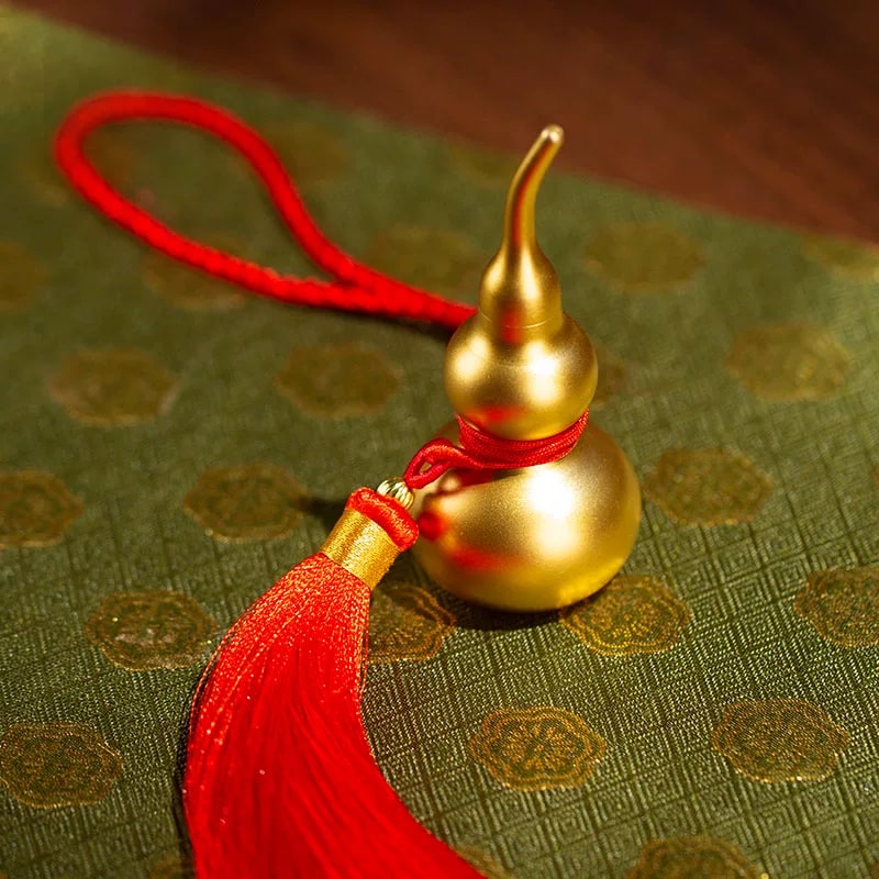 Zhu Bingren Copper Fortune Gourd Hanging Ornament photo 3