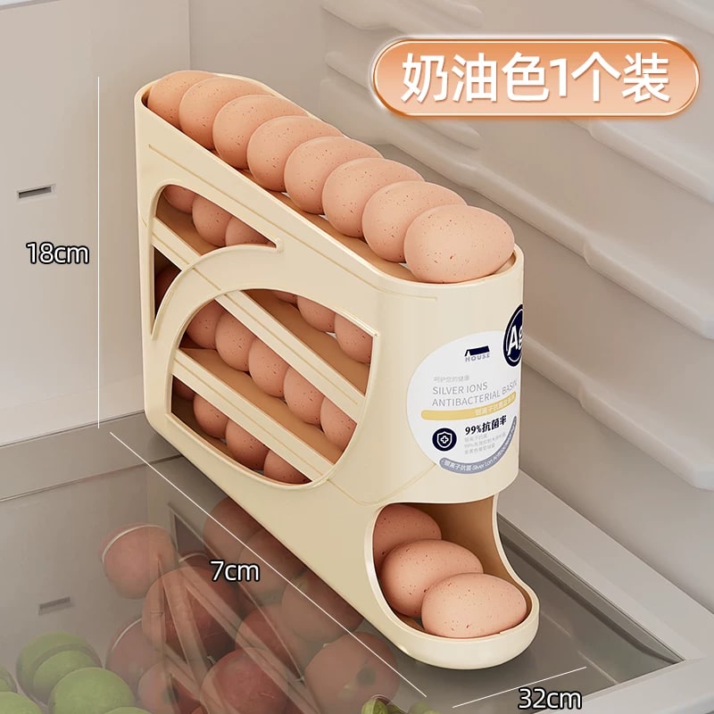 Automatic Rolling Egg Storage Box - Fridge Door