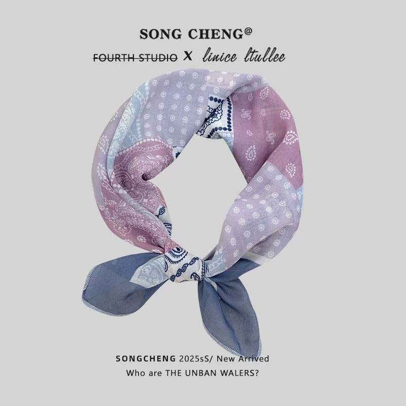 Cotton-Linen Headscarf and Neck Bandana photo 5