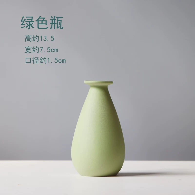 Matt Ceramic Bud Vases with Dried Flowers photo 5