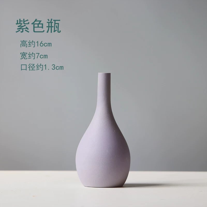 Matt Ceramic Bud Vases with Dried Flowers photo 6