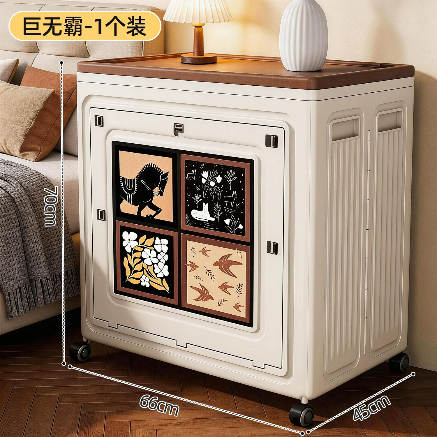 Folding Storage Cabinet with Castors photo 3