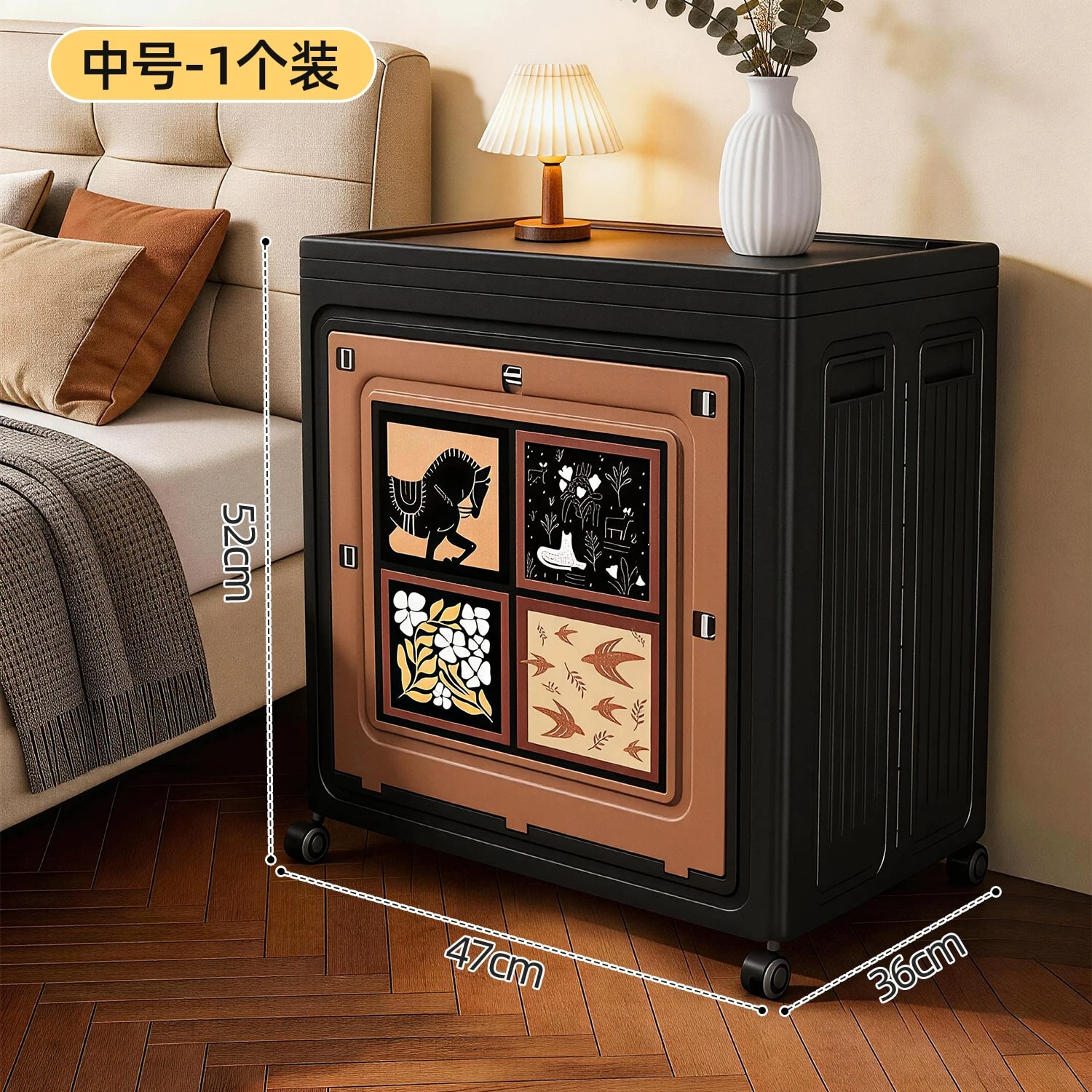 Folding Storage Cabinet with Castors photo 4