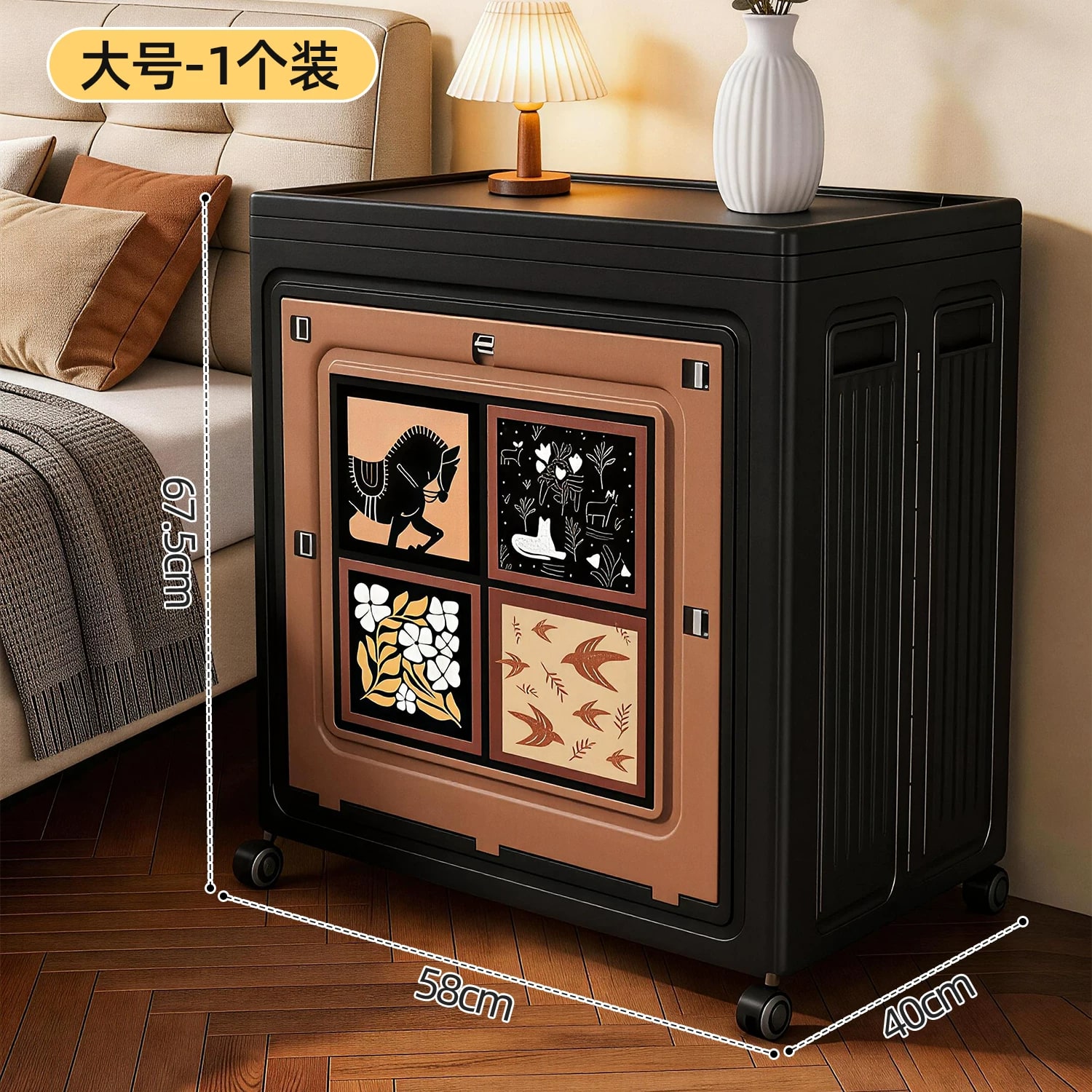 Folding Storage Cabinet with Castors photo 5