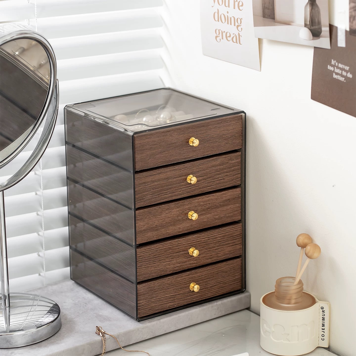 Vintage-Style Stackable Jewellery Storage Drawers photo 2