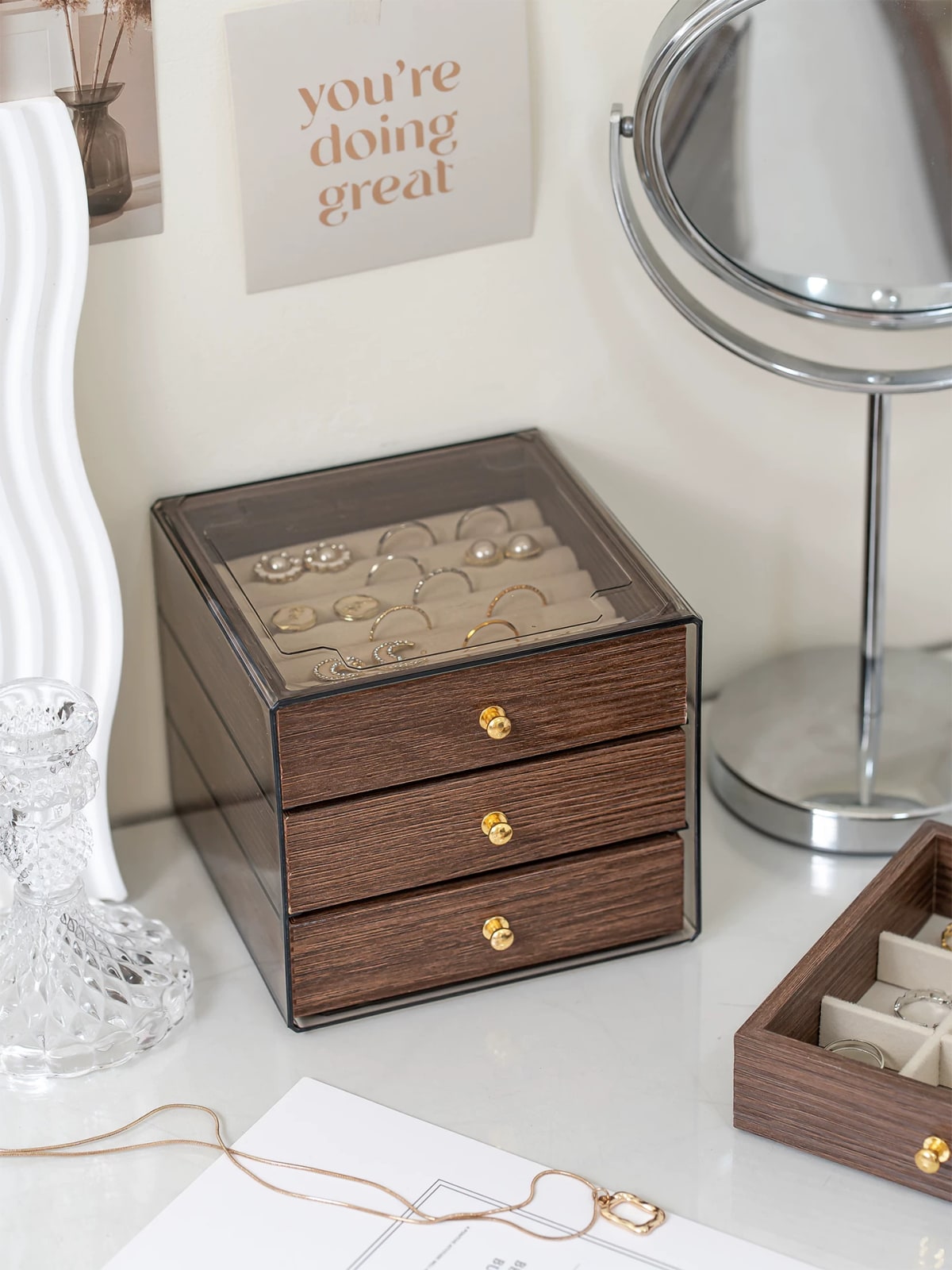 Vintage-Style Stackable Jewellery Storage Drawers photo 6