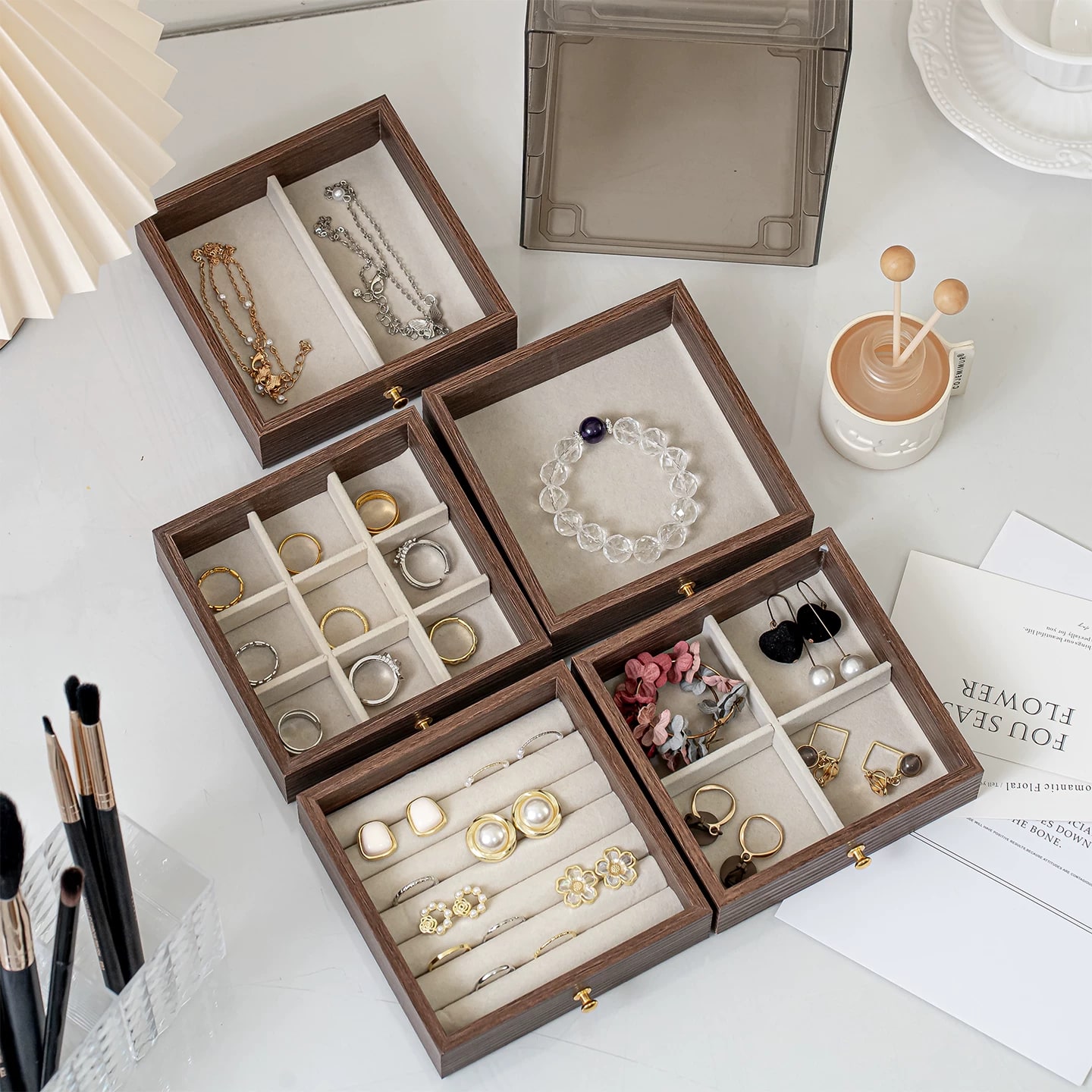 Vintage-Style Stackable Jewellery Storage Drawers photo 3