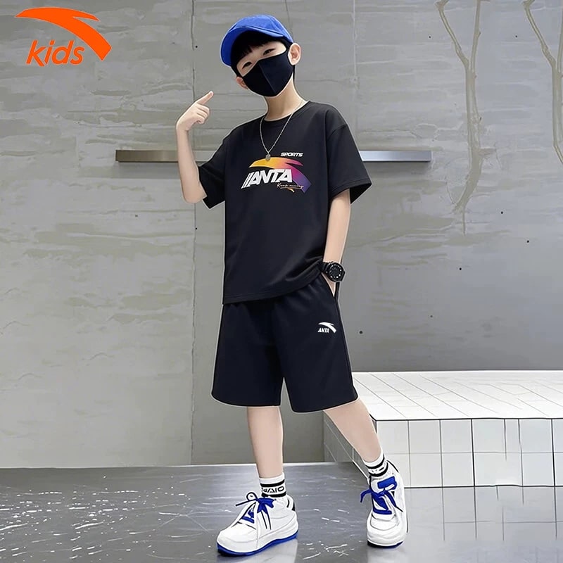 ANTA Kids Boys Quick-Dry Two-Piece Summer Set photo 2